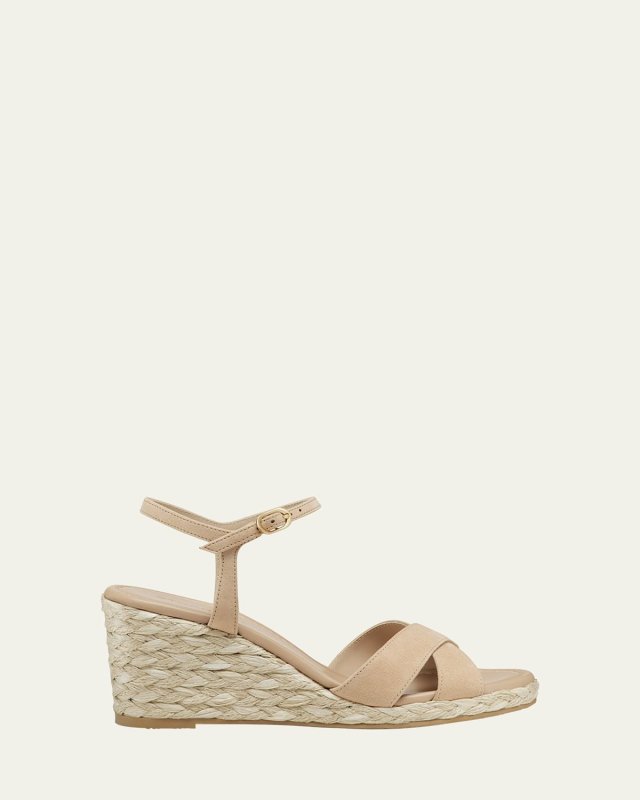 Dayna Suede Crisscross Wedge Espadrilles